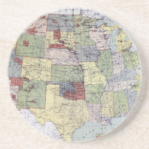 DESSOUS DE VERRE EN GRÈS CARTE : RÉSERVATIONS, 1892