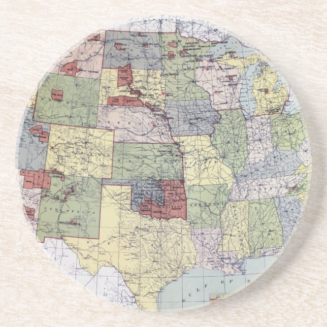 DESSOUS DE VERRE EN GRÈS CARTE : RÉSERVATIONS, 1892 (Devant)