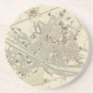 Dessous De Verre En Grès Carte vintage de Florence Italie (1835)