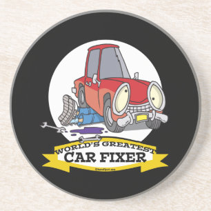 DESSOUS DE VERRE EN GRÈS CARTOON DE VOITURE FIXER LE PLUS GRAND AU MONDE