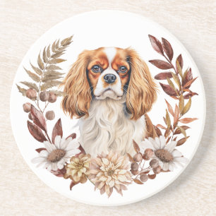 Dessous De Verre En Grès Cavalier King Charles Spaniel Automne Wreath
