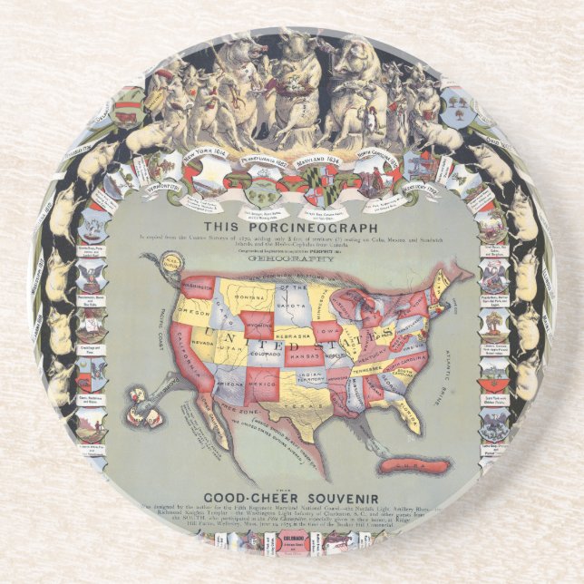 Dessous De Verre En Grès CE PORCINEOGRAPH, c1876 (Devant)