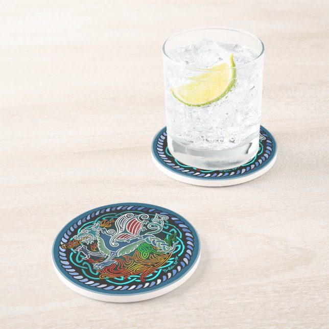Dessous De Verre En Grès Céltique dragon (Côté)