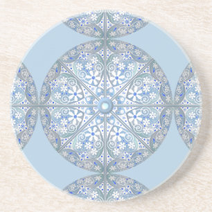 Dessous De Verre En Grès Céramique Lace bleu clair