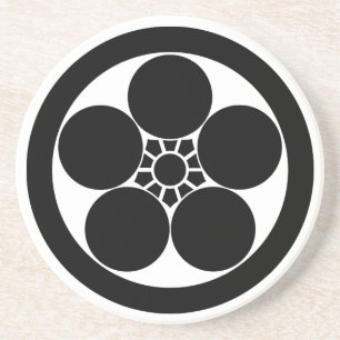 Dessous De Verre En Grès Cercle avec motif de prune