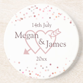 Dessous De Verre En Grès Cercles Confetti Roses