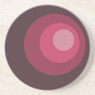 Dessous De Verre En Grès Cercles violets rétro