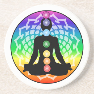 Dessous de verre en grès Chakra Lotus - Yoga Art
