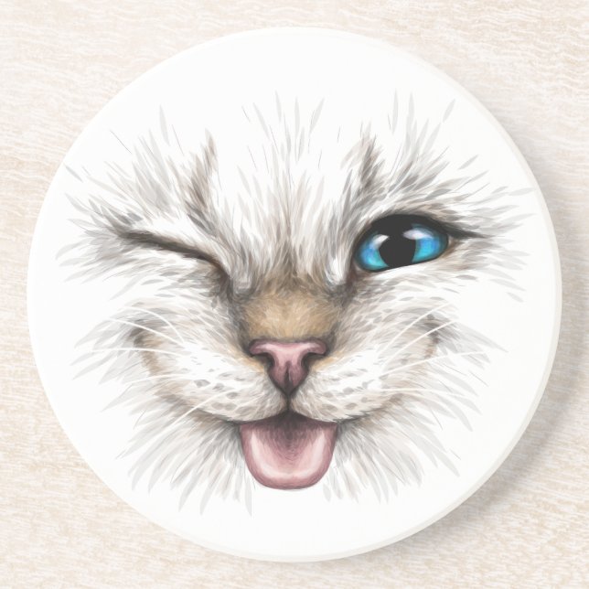 Dessous De Verre En Grès Chat (Devant)