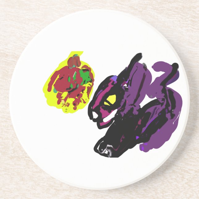 Dessous De Verre En Grès Chat noir oui Automne (Devant)