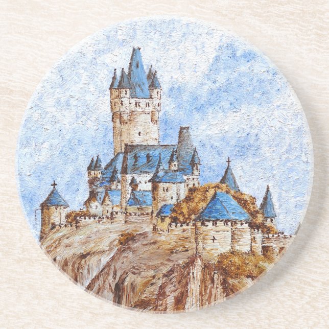 Dessous De Verre En Grès Château sur le Rhin (Devant)