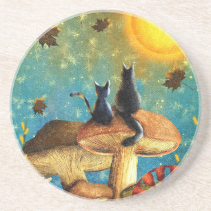 Dessous De Verre En Grès Chats de champignons