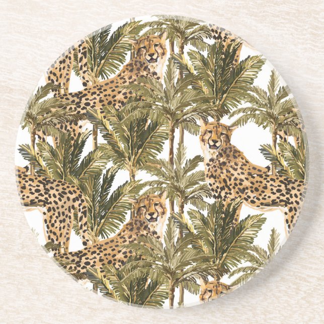 Dessous de verre en grès Cheetah (Devant)