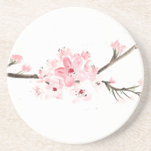 Dessous De Verre En Grès Cherry blossom watercolour