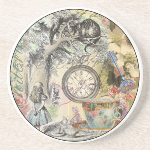 Dessous De Verre En Grès Cheshire Chat Alice Wonderland Classic