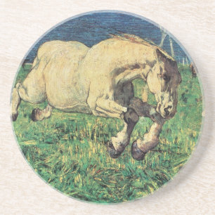 Dessous De Verre En Grès Cheval au galop par Giovanni Segantini, Art ancien