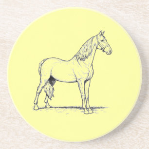 Dessous De Verre En Grès Cheval de marche Tennessee - Debout