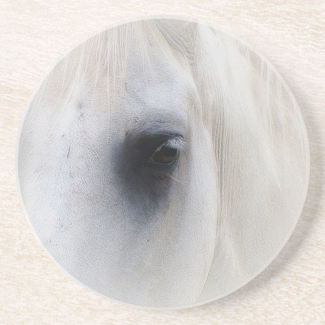 Dessous De Verre En Grès Cheval et floral (Devant)