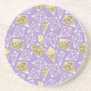 Dessous De Verre En Grès Chic Lavender Gold Diamonds Noël