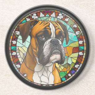 Dessous De Verre En Grès Chien de la boîte en verre de Faux