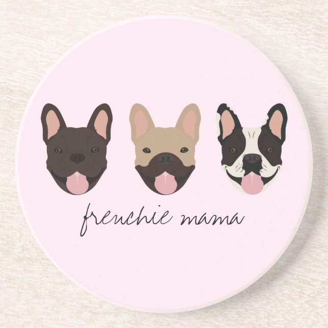 Dessous De Verre En Grès Chiens français de Frenchie Mama (Devant)