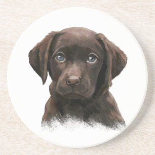 Dessous De Verre En Grès Chocolat Labrador Retriever Brown