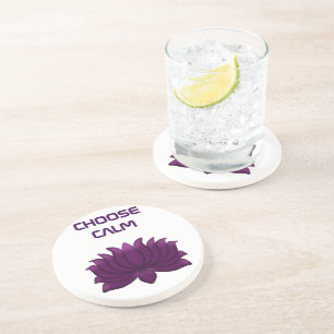 Dessous De Verre En Grès Choisissez Fleur de Lotus Violet Calme