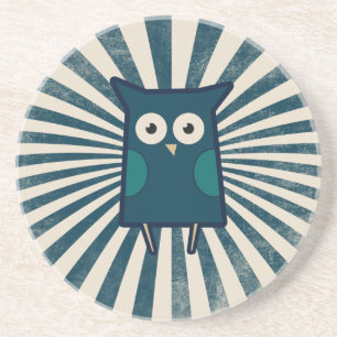 Dessous De Verre En Grès Chouette bleue