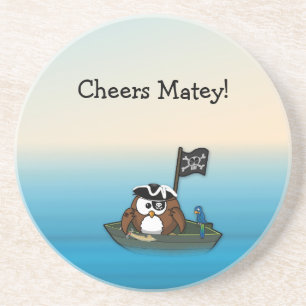 Dessous De Verre En Grès chouette de pirate - décor maison