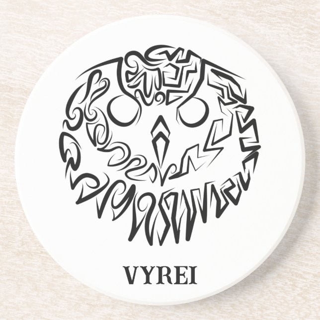 Dessous De Verre En Grès Chouette tribale noire et blanche (Devant)