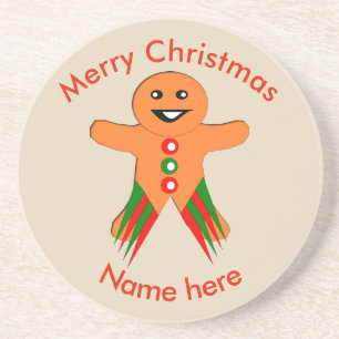 Dessous De Verre En Grès Christmas Party Gingerbread Man Coasters