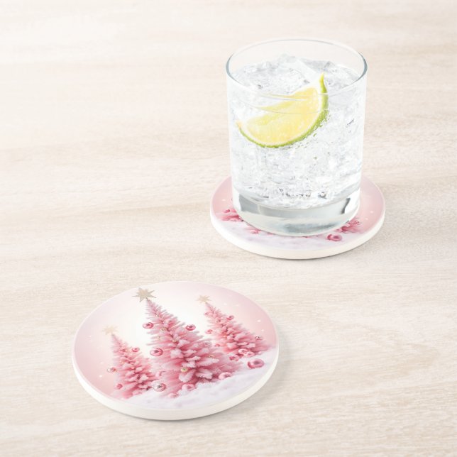 Dessous De Verre En Grès Christmas Pink Coasters (Côté)