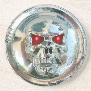 DESSOUS DE VERRE EN GRÈS CHROME SKULL