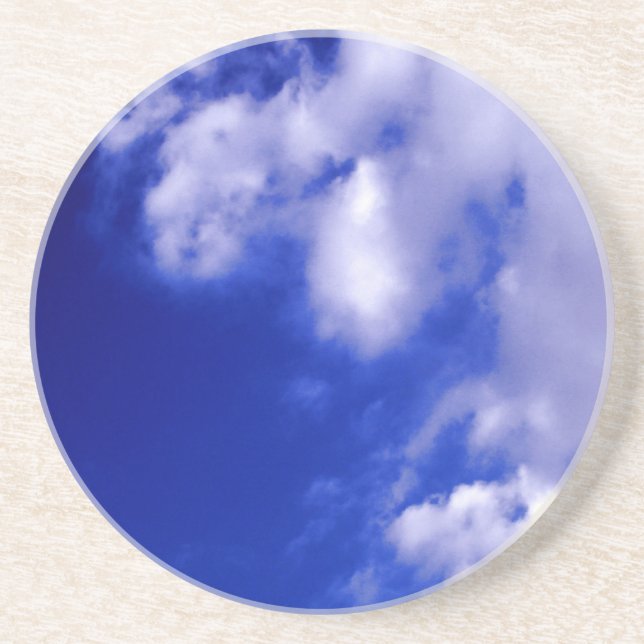 Dessous De Verre En Grès Ciel bleu et nuages blancs (Devant)
