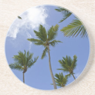 Dessous De Verre En Grès Ciel bleu et palmiers