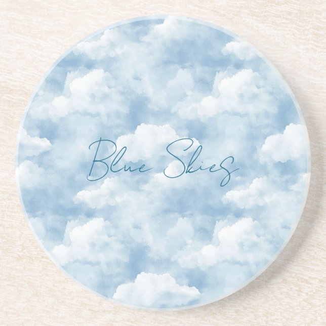 Dessous De Verre En Grès Cieux bleus Nuages (Devant)