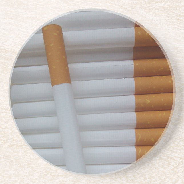 Dessous De Verre En Grès Cigarettes Fumeurs amusants Arrière - plan (Devant)