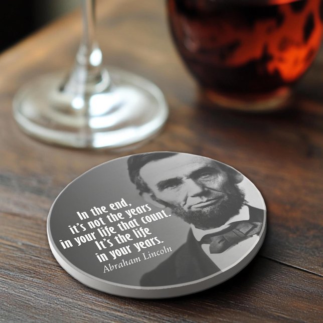 Dessous De Verre En Grès Citation d'Abe Lincoln sur la vie (Abraham Lincoln Quote Coaster)