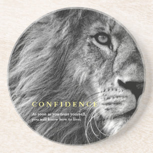 Dessous De Verre En Grès Citation de confiance des yeux de lion Inspiration