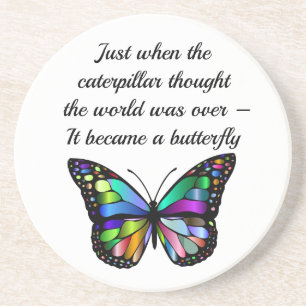 Dessous De Verre En Grès Citation de papillon inspirant Elégant espoir