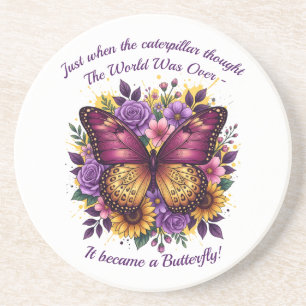 Dessous De Verre En Grès Citation Papillon Inspiration Encouragement 