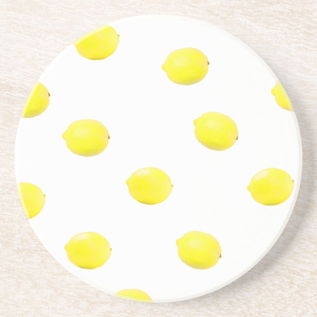 Dessous De Verre En Grès citron motif version 2 (Devant)