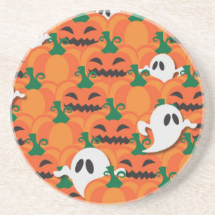 Dessous De Verre En Grès Citrouilles fantomatiques de l'Halloween ensorcelé