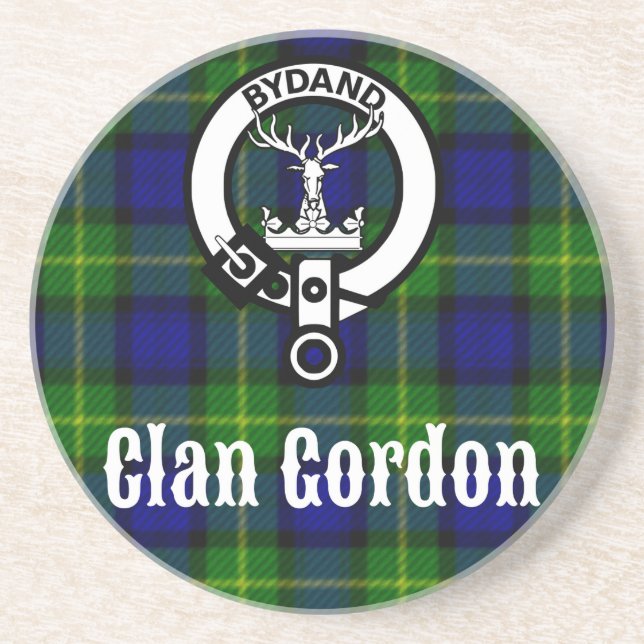Dessous De Verre En Grès Clan Gordon Tartan Crest (Devant)
