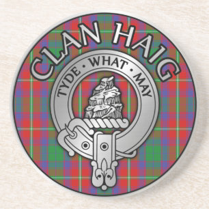 Dessous De Verre En Grès Clan Haig Crest & Tartan