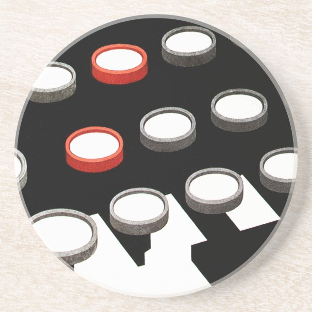 Dessous De Verre En Grès Clavier pour machine à écrire vintage (Devant)