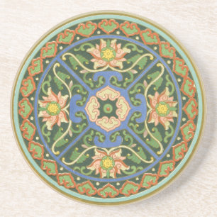 Dessous De Verre En Grès Cloisonne Chine Patter Asiatique Oriental