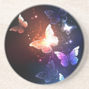 Dessous De Verre En Grès Clowing Night Butterflies