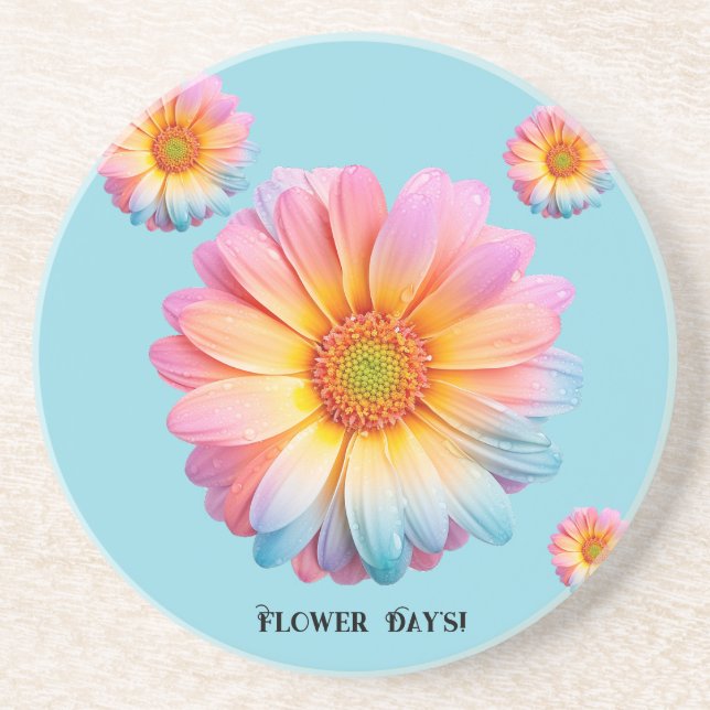 Dessous De Verre En Grès Coaster en grès (Jour de Fleur) (Devant)