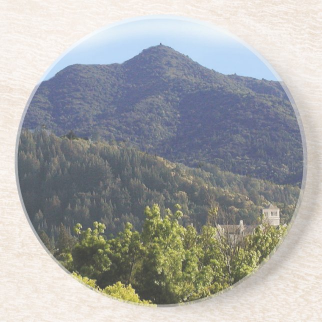 Dessous De Verre En Grès Coaster en grès Tour de l'église Mt Tamalpais (Devant)